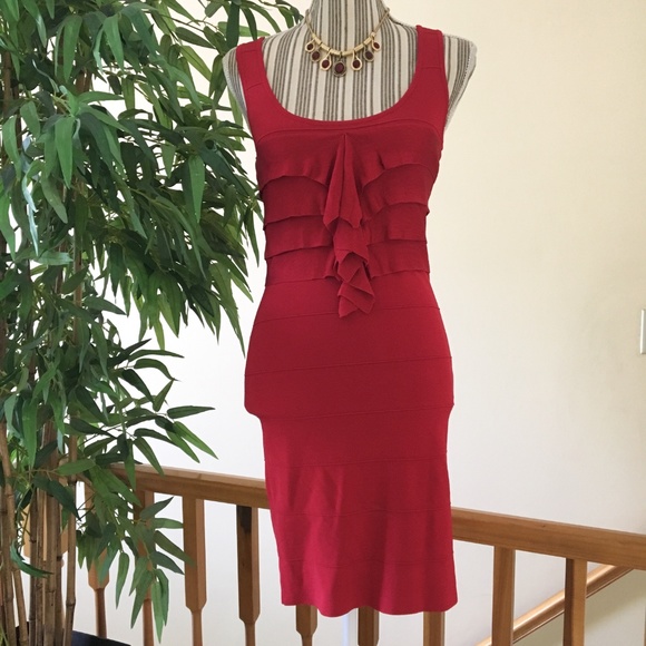 🎉HP🎉NWOT Express Red Bodycon Dress Size SP - Picture 3 of 9